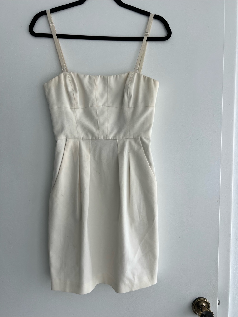 Bcbgmaxazria Cream Spaghetti-Strap Mini Dress